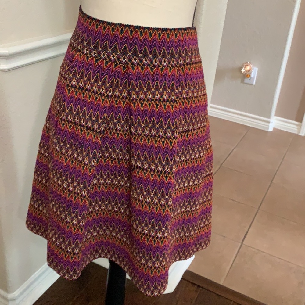 Annabella multi colored stretchy chunky midi skirt Size S